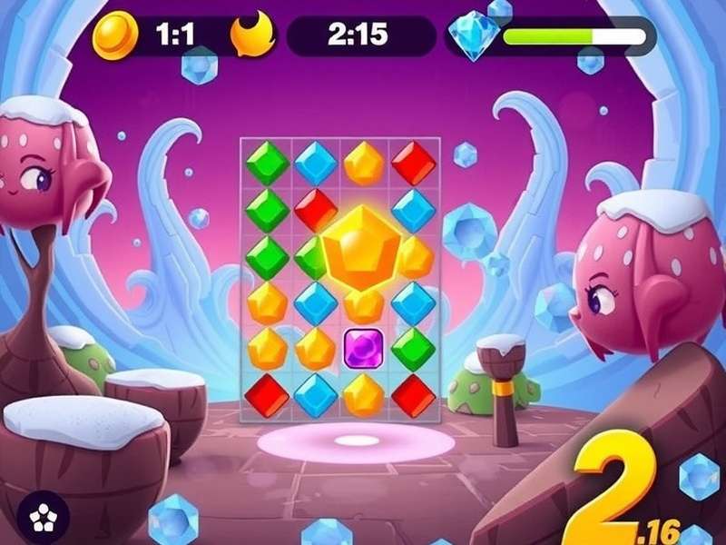Colorful match-3 puzzle gameplay Diamond Delight Gameplay Screenshot